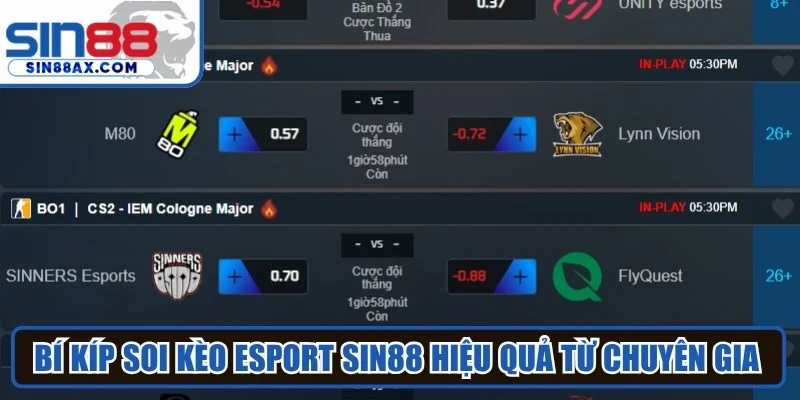 Bí kíp soi kèo Esport SIN88 hiệu quả từ chuyên gia